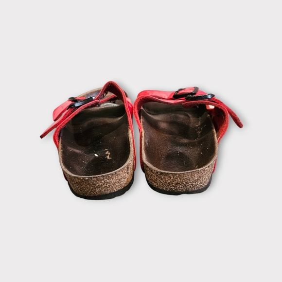 Birkenstock Arizona Cherry Red Patent Leather Sandals - Picture 6 of 7